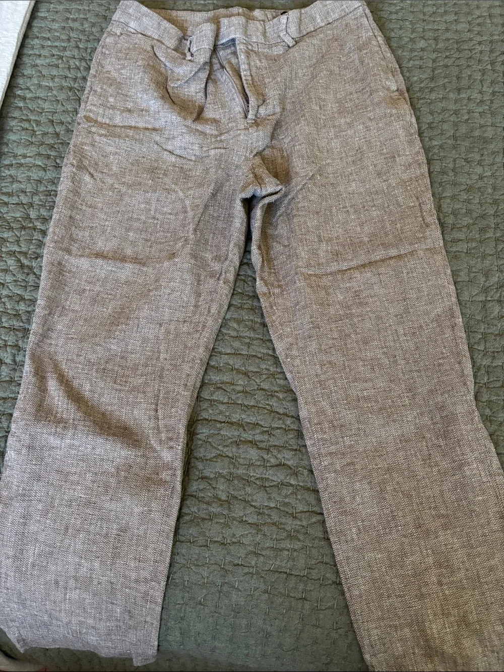 Banana Republic Linen Blend Chinos Taupe Heather Straight Pants